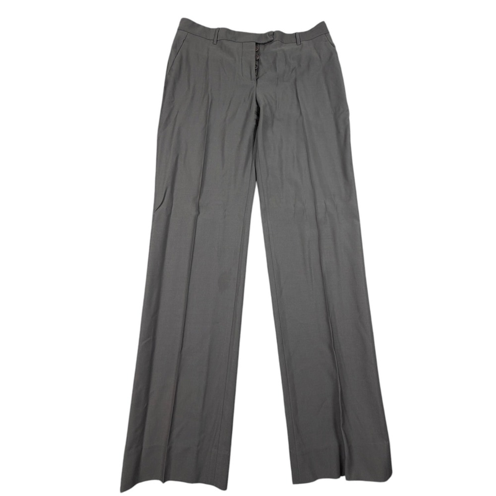 Helmut Lang Women Pants Dress Trousers Button Fly Wool Gray Italy IT 44 30x30